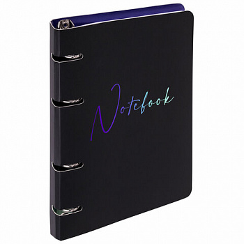 Тетрадь на кольцах А5 160х212 мм, 120 листов, картон, выборочный лак, клетка, BRAUBERG, "Notebook"