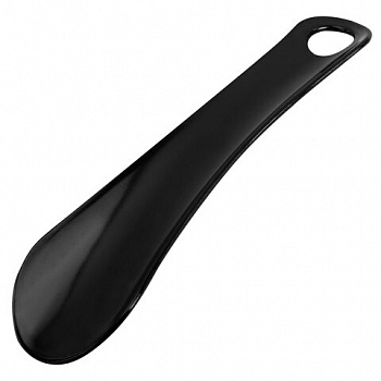 Ложка рожок для обуви ПЛАСТИКОВАЯ 15см, ЧЕРНАЯ, WBZ SHOES