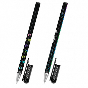 Ручка шариковая с принтом FUNSTER STICK "BLACK CAT", СИНЯЯ, SOFT TOUCH покрытие, узел 0,7 мм, линия 0,35 мм