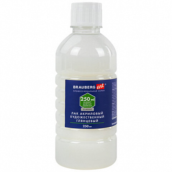 Лак акриловый глянцевый художественный, в бутылке, 250 мл, BRAUBERG ART CLASSIC