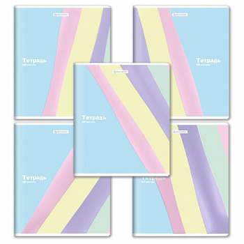 Тетрадь А5 48 л. BRAUBERG скоба, клетка, выборочный лак, кросс-серия PASTEL
