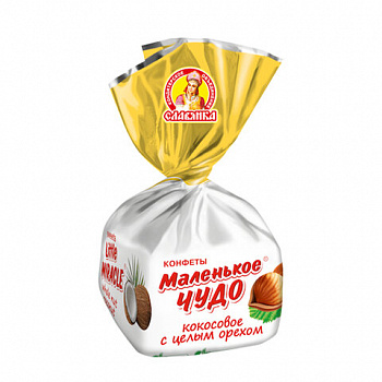 Конфеты СЛАВЯНКА "Маленькое чудо" с кокосовым вкусом и цельным орехом 1000 г