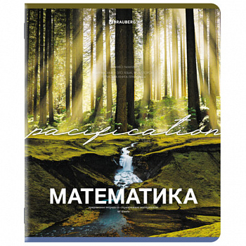 Тетрадь предметная КЛАССИКА ПРИРОДА 48 л., обложка картон, МАТЕМАТИКА, клетка, подсказ, BRAUBERG