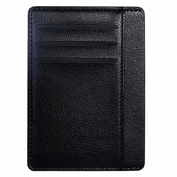 Картхолдер для трех карт с двумя дополнительными карманами, 12х8,6 см, черный, BRAUBERG