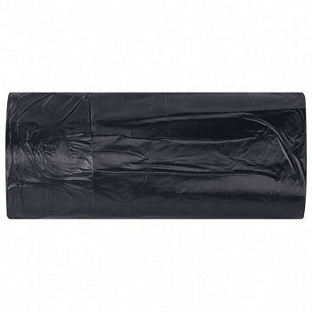 Мешки для мусора 60л черные в рулоне 30 штук особо прочные, ПВД 30 мкм, 58x68см, LAIMA