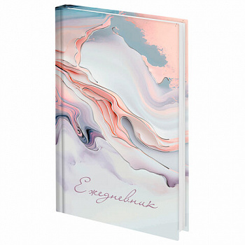 Ежедневник недатированный А5 145х215 мм, ламинированная обложка с фольгой, 160 л., STAFF, "Мрамор"