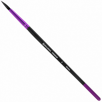 Кисть белка, круглая № 4, BRAUBERG PREMIUM