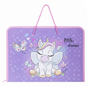 Папка для труда на молнии с ручками ПИФАГОР А4, 1 отделение, пластик, органайзер, "Sweet Dreamer"