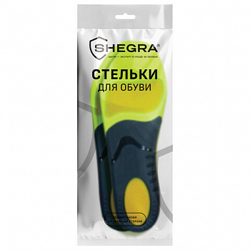 Стельки для кроссовок СПОРТИВНЫЕ КАРКАСНЫЕ, материал PU PRO SPORT, размер RU 36-37 / EU 37-38, с линиями выреза, SHEGRA (ШЕГРА)