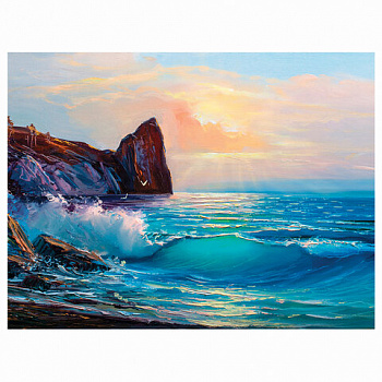 Картина стразами (алмазная мозаика) 60х80 см, ОСТРОВ СОКРОВИЩ "Море", без подрамника