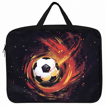 Папка на молнии с ручками BRAUBERG А4, 1 отделение, полиэстер, 80 мм, "Fireball"