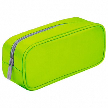Пенал-косметичка BRAUBERG, мягкий, "KING SIZE NEON GREEN", 20х8х9 см