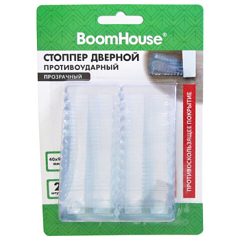 Стоппер дверной противоударный прозрачный, КОМПЛЕКТ 2 шт., BoomHouse