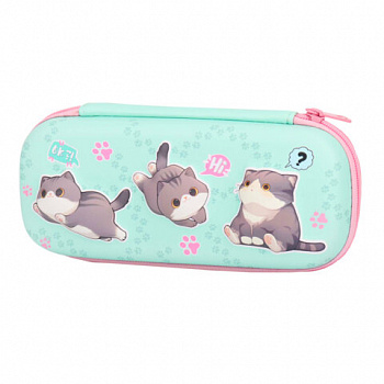 Пенал BRAUBERG, 1 отделение, 1 откидная планка, EVA, 22х10х5 см, "Милые коты"