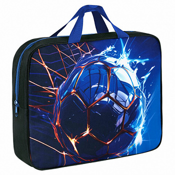 Папка на молнии с ручками BRAUBERG А4, 1 отделение, полиэстер, 80 мм, "Score goal"