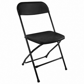 Стул складной BRABIX "Golf CF-002", черный каркас, пластик черный