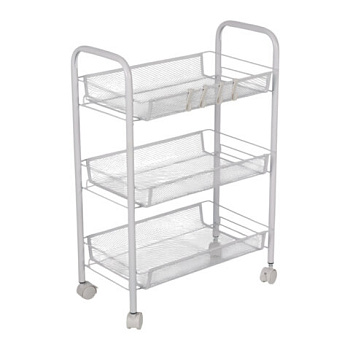 Этажерка (тележка) BOOMHOUSE (БУМХАУС) RC-003 3 яруса, на колесах, В62,5хШ42,5хГ25,5 см, металл, белая
