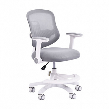Кресло детское с подставкой для ног BRABIX KIDS MG-215, сетка/ткань TW, серое