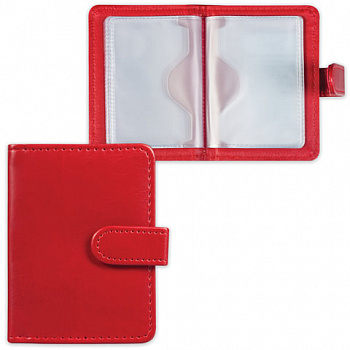 Визитница/кредитница однорядная GALANT "Ritter", на 24 карты, под гладкую кожу, застежка, бордовая