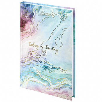 Блокнот А5 134х206 мм, 80 л., твёрдый, клетка, тиснение фольгой, STAFF, "Мрамор"