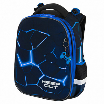 Ранец BRAUBERG PREMIUM, 2 отделения, с брелком, "Digital lava", СВЕТЯЩИЙСЯ, 38х29х16 см