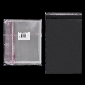 Пакет БОПП с клеевым клапаном, КОМПЛЕКТ 100 шт., 20х30+4 см, толщина 30 мкм, с усиленным швом