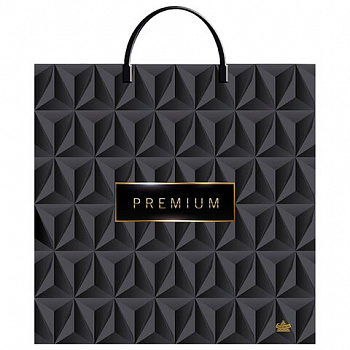 Пакет с пластиковой ручкой ПВД, 35х36см, "Премиум Блэк", 85мкм, ШК0940, н00255856