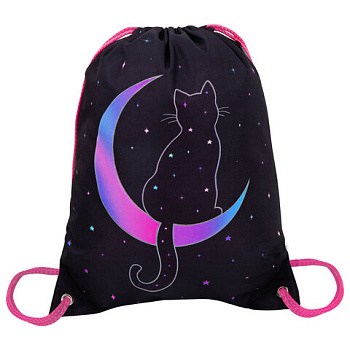 Мешок для обуви BRAUBERG PREMIUM, карман, подкладка, светоотражайка, 43х33 см, "Night moon"