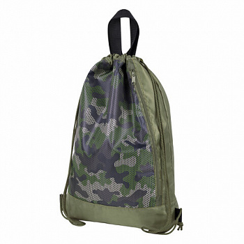 Мешок для обуви ЮНЛАНДИЯ, с ручками, боковой карман на молнии, 46х36 см, "Camo Mode"