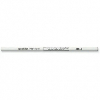 Карандаш по стеклу, металлу и пластику KOH-I-NOOR, 1 шт., грифель 4,3мм, корпус белый, 3263006001KS