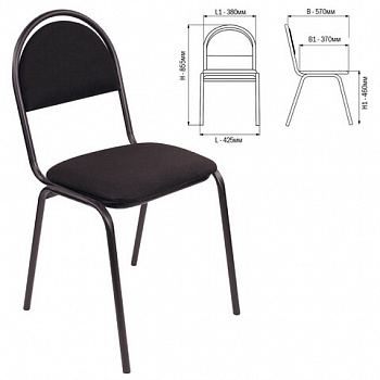 Стул для посетителей РС00М, черный каркас, ткань черная