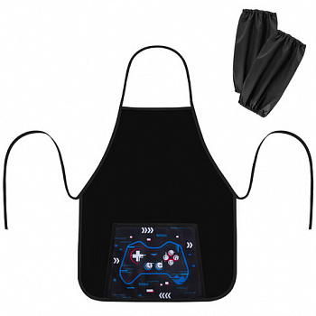 Фартук с нарукавниками для уроков труда ПИФАГОР, 1 карман, 46х54 см, "Lucky gamer"