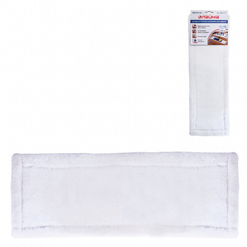 Насадка МОП плоская для швабры/держателя 40 см, карманы (ТИП К), плотная микрофибра, LAIMA "Бюджет"