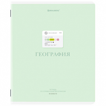 Тетрадь предметная CREATIVE 48 л., обложка картон, ГЕОГРАФИЯ, клетка, подсказ, BRAUBERG