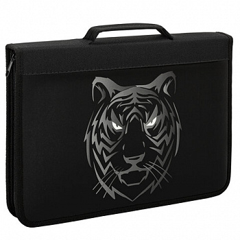 Папка на молнии BRAUBERG А4 с ручкой, с органайзером, 1 отделение, "Tiger"
