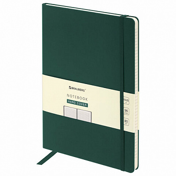 Блокнот БОЛЬШОЙ ФОРМАТ (180х250 мм) В5, BRAUBERG ULTRA, балакрон, 80 г/м2, 96 л., клетка, темно-зеленый