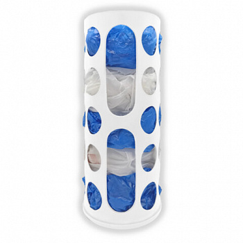 Корзина для хранения пакетов и бахил СРЕДНЯЯ 37х16х13см, крючки-крепеж в комплекте, белая, LAIMA ULTRA