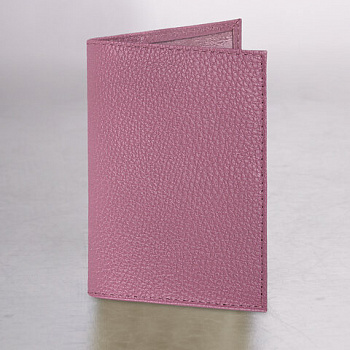 Обложка для паспорта натуральная кожа флоттер, кожаный уголок, пудрово-розовая, BRAUBERG