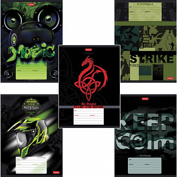 Тетрадь 18 л., HATBER, клетка, обложка картон, "Для мальчиков" (микс в спайке), 063095, 18Т5В1