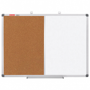 Доска комбинированная: магнитно-маркерная, пробковая для объявлений 60х90 см, BRAUBERG Extra