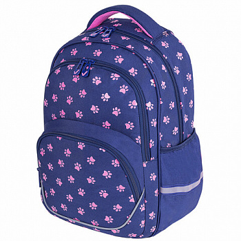 Рюкзак BRAUBERG MOTION, 2 отделения, 3 кармана, "Pawprints", 41х28х17 см