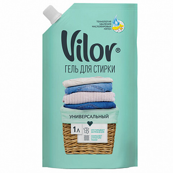 Гель для стирки универсальный 1000 г, VILOR для всех видов тканей
