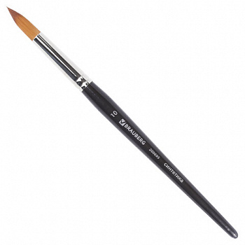 Кисть художественная профессиональная BRAUBERG ART CLASSIC, синтетика мягкая под колонок, круглая, № 10, короткая ручка