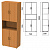 Шкаф полузакрытый "Фея", 740х390х2000 мм, цвет орех милан (КОМПЛЕКТ)