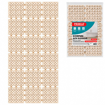 Коврик для ванны противоскользящий износостойкий 80х40 см, "Кофейные зерна", ПП + ТПЭ, PRIMILA (ПРИМИЛА)