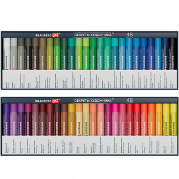 Пастель масляная художественная BRAUBERG ART "Секреты художника", 48 цветов, круглое сечение