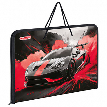 Папка для труда на молнии с ручками ПИФАГОР А4, 1 отделение, пластик, органайзер, "Boom ride"