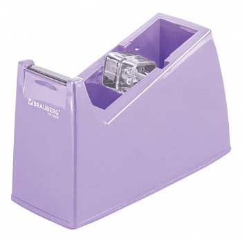 Диспенсер для клейкой ленты шириной до 26 мм, ЛАВАНДОВЫЙ (лента в подарок!), утяжеленный большой, BRAUBERG, 701460 Диспенсер для клейкой ленты шириной до 26 мм, ЛАВАНДОВЫЙ (лента в подарок!), утяжеленный большой, BRAUBERG, 701460