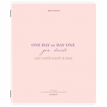 Тетрадь предметная CREATIVE 48 л., обложка картон, АНГЛИЙСКИЙ, клетка, подсказ, BRAUBERG