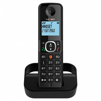 Радиотелефон TEXET TX-D5605A, память 100 номеров, АОН, повтор, спикерфон, часы/будильник, черный